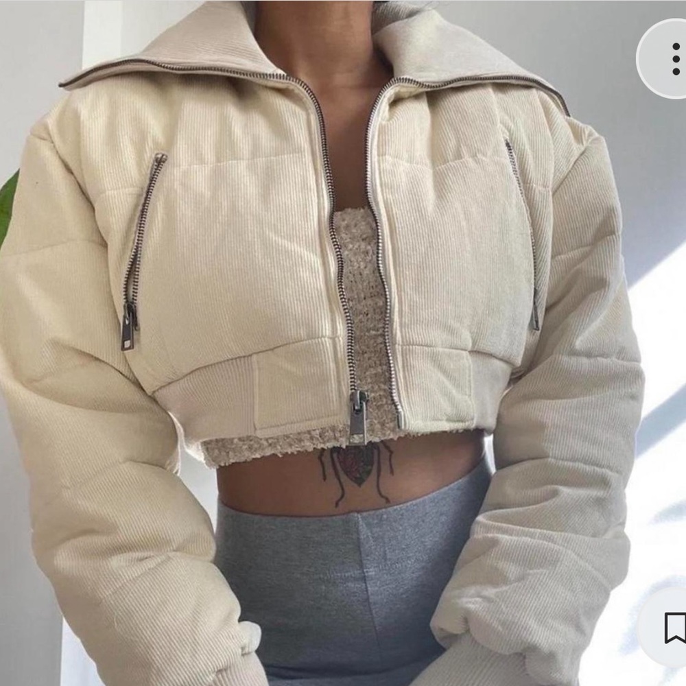 Urban outfitters cropped ribbed jacket